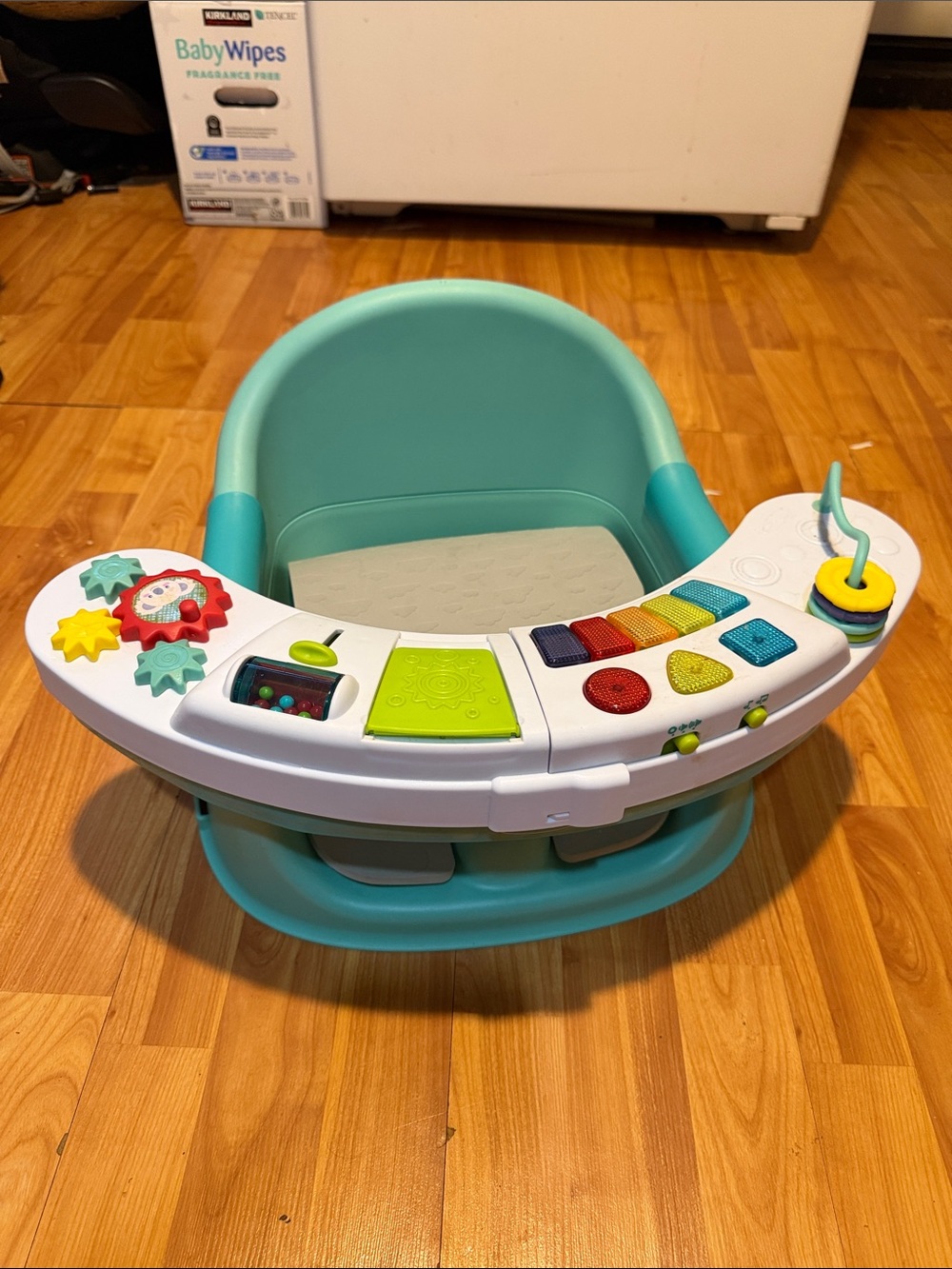 Seafoam Teal Infant Activity Seat with Toy Tray